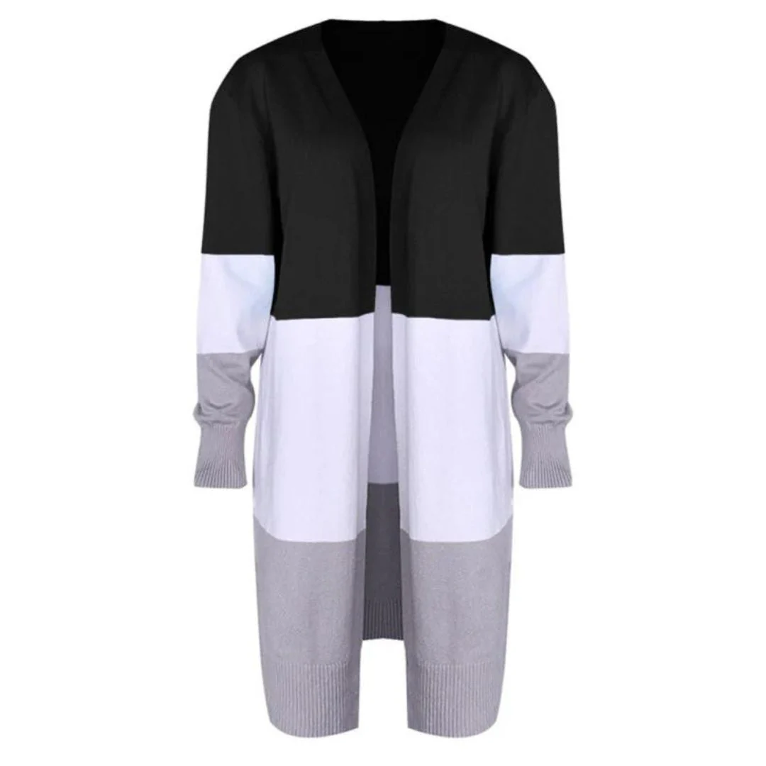 Heidi-Mode | Strickjacke mit Farbblock und Offener Front - Image 10