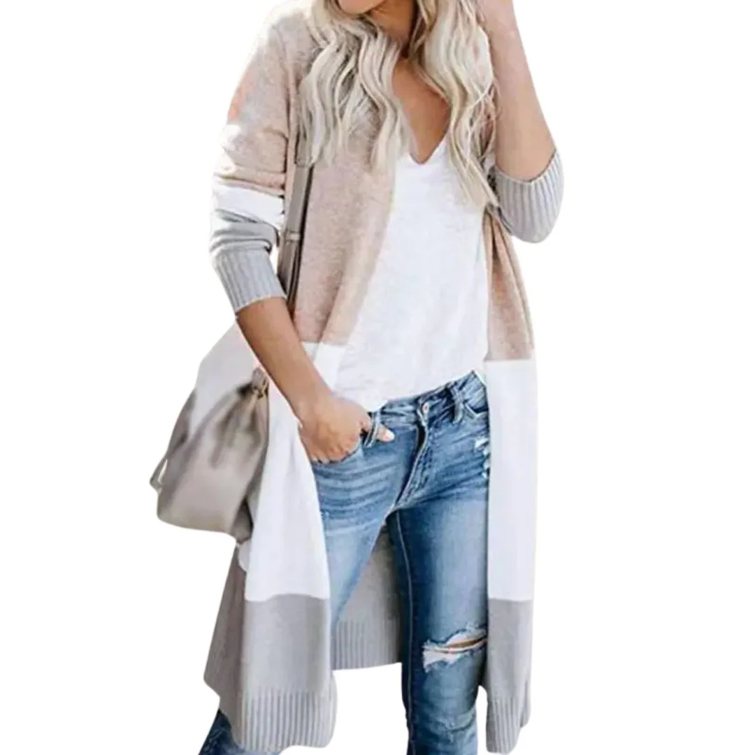 Heidi-Mode | Strickjacke mit Farbblock und Offener Front - Image 13