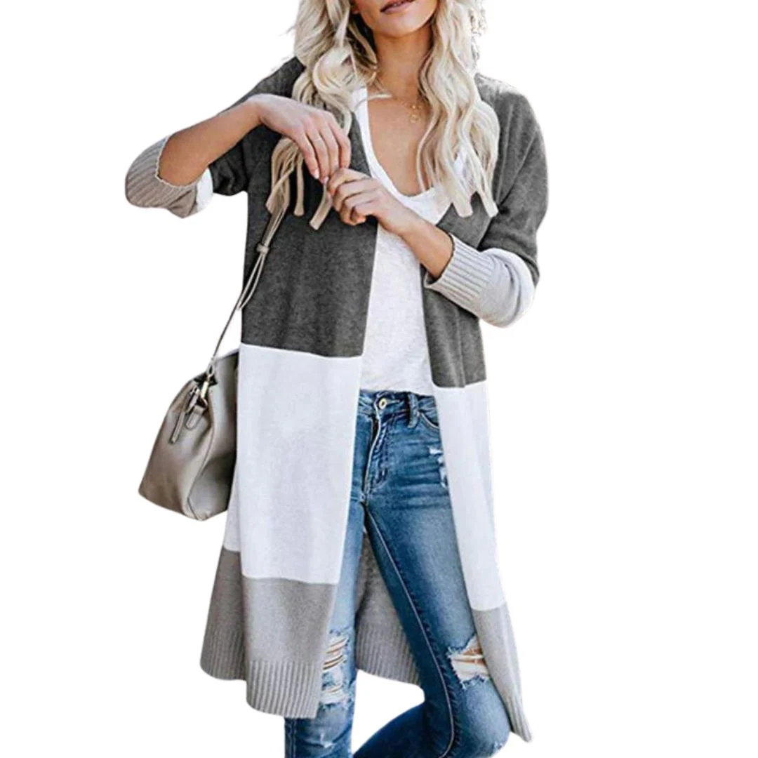 Heidi-Mode | Strickjacke mit Farbblock und Offener Front - Image 14
