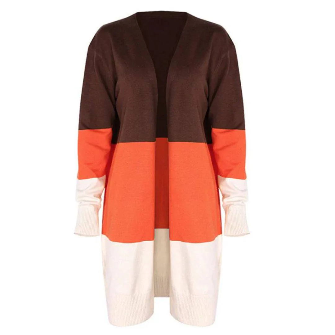Heidi-Mode | Strickjacke mit Farbblock und Offener Front - Image 3