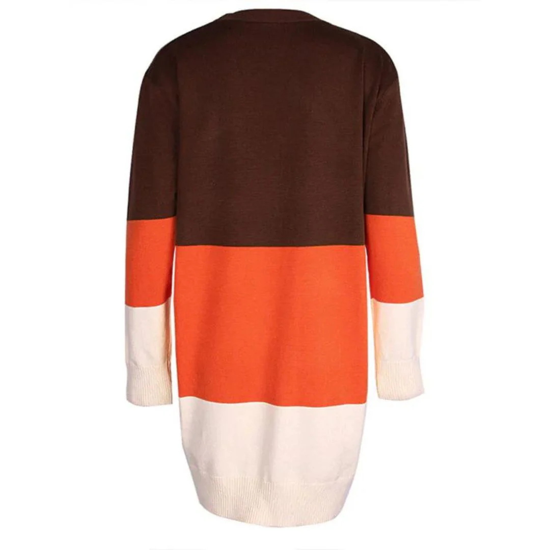 Heidi-Mode | Strickjacke mit Farbblock und Offener Front - Image 4
