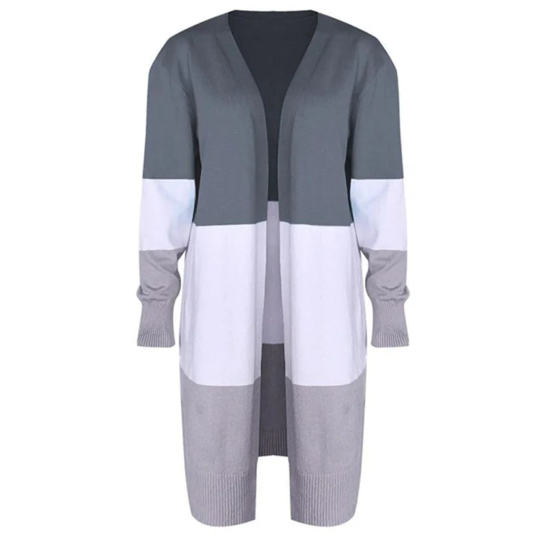 Heidi-Mode | Strickjacke mit Farbblock und Offener Front - Image 7