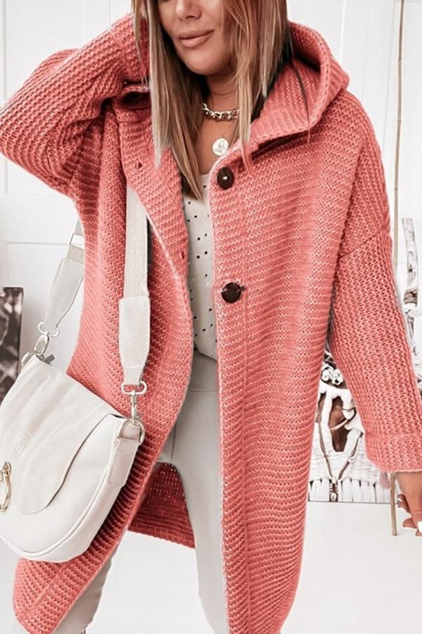 Heidi-Mode | Strickjacke mit Kapuze Lockerer Schnitt Weich und Warm - Image 12