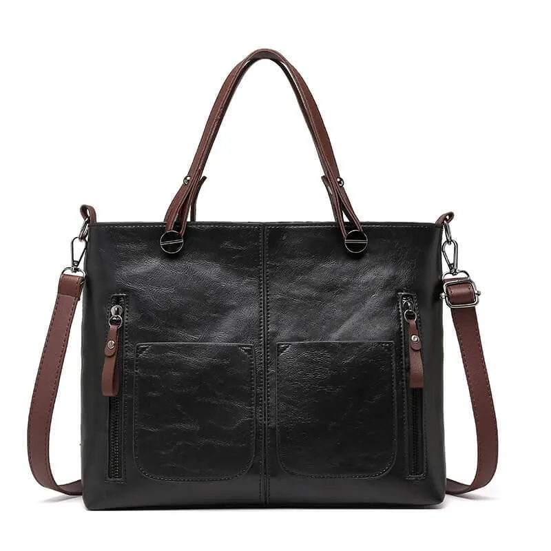 Heidi-Mode | Strukturierte Lederhandtasche mit Zwei Fächern für Damen - Image 7