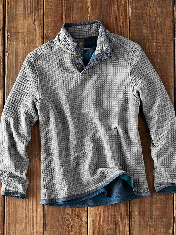 Heidi-Mode | Strukturiertes Waffelshirt mit Knopfdetails Baumwollmischung Warm und Robust - Image 2