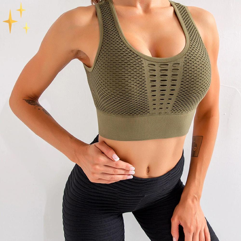 Heidi-Mode | Sport-Bh Top mit Gekreuzten Trägern und Netzrücken Aus Luftigem Dehnbarem Material - Image 7