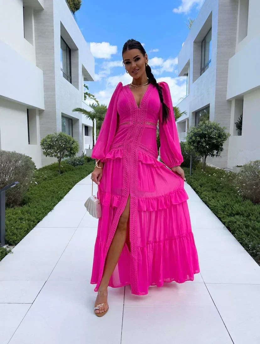 Heidi-Mode | Gestufter Langarm-Maxikleid - Image 10