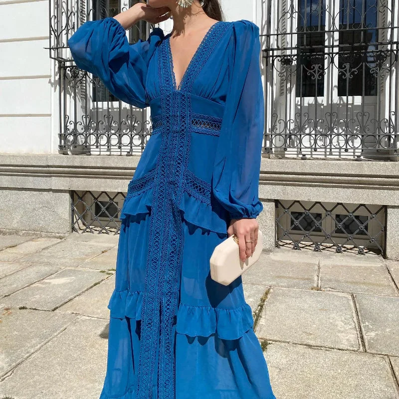 Heidi-Mode | Gestufter Langarm-Maxikleid - Image 15