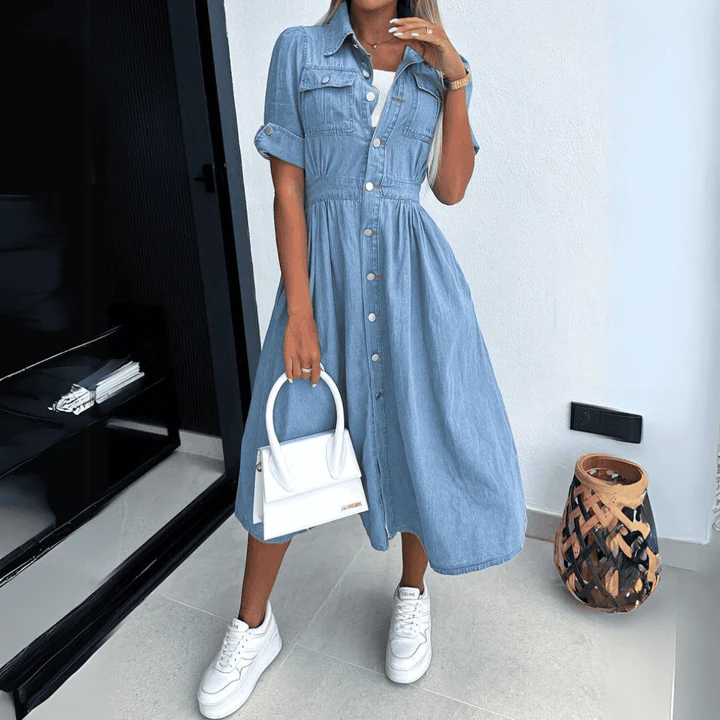 Heidi-Mode | Stylische Denim Midi Kleid - Image 5
