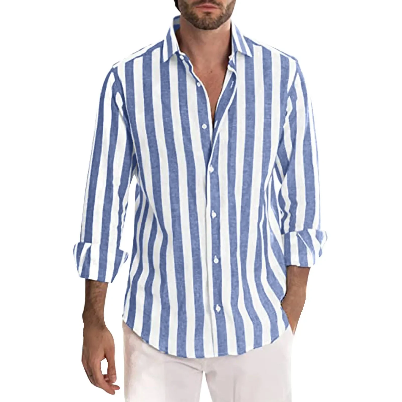 Heidi-Mode | Stylisches Gestreiftes Leinenhemd für Männer - Image 2