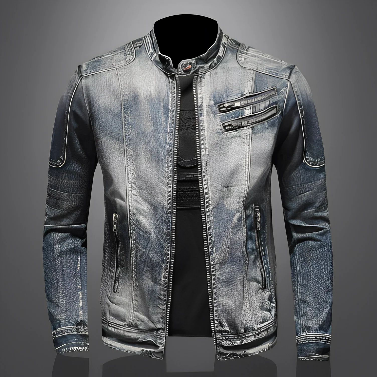 Heidi-Mode | Stylische Jeansjacke mit Taschen für Männer - Image 4