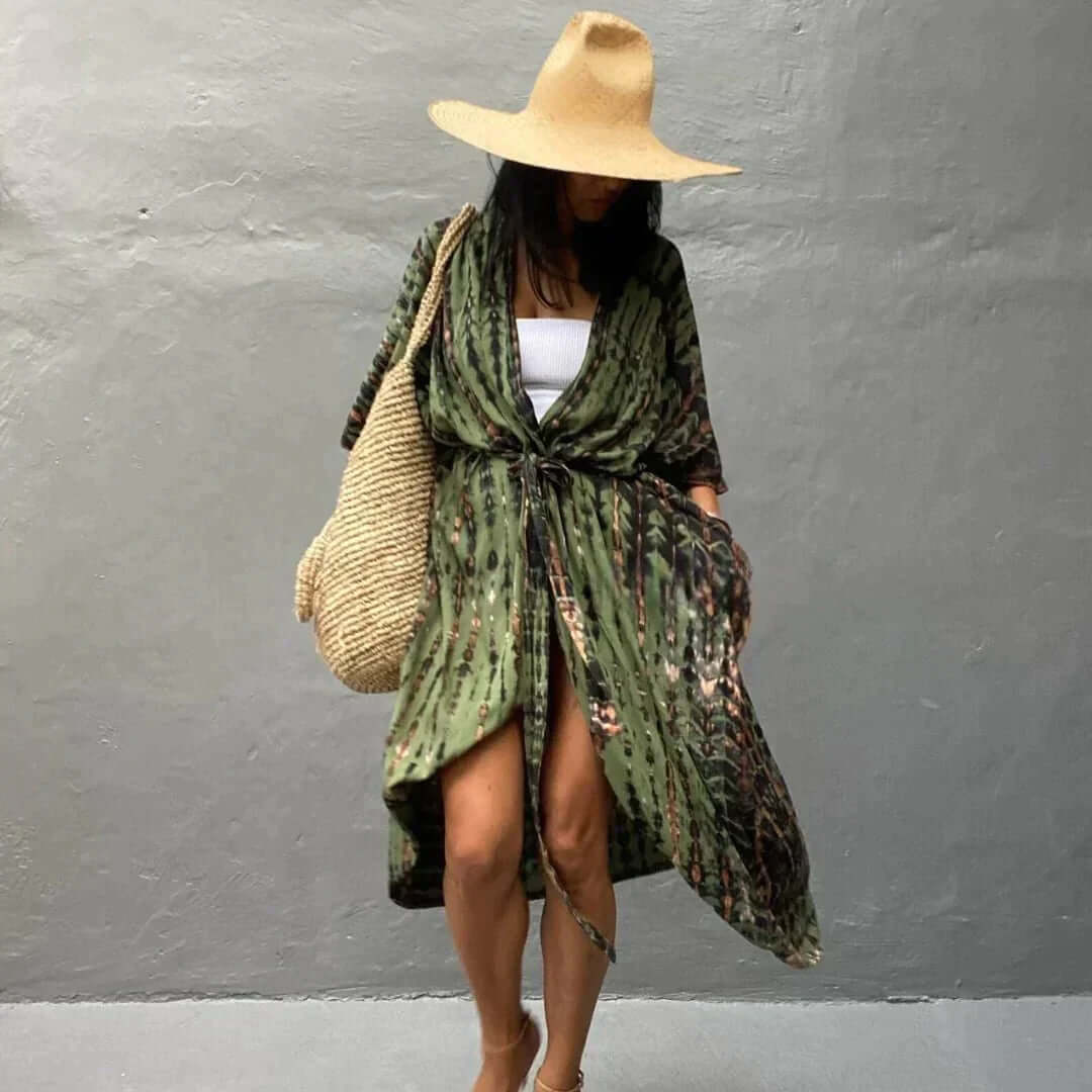 Heidi-Mode | Stilvolles Kimono Olivgrün - Image 4