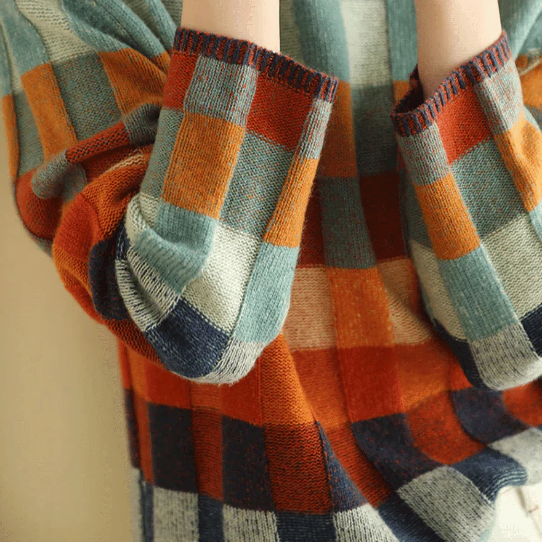 Heidi-Mode | Sweater - Cashmere Patchwork-Turtleneck-Strick - Image 4