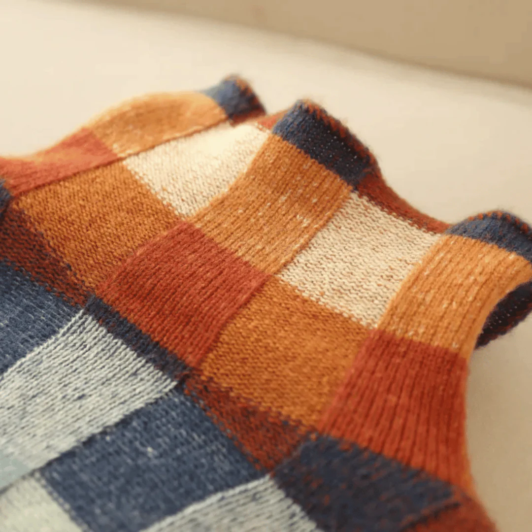Heidi-Mode | Sweater - Cashmere Patchwork-Turtleneck-Strick - Image 5
