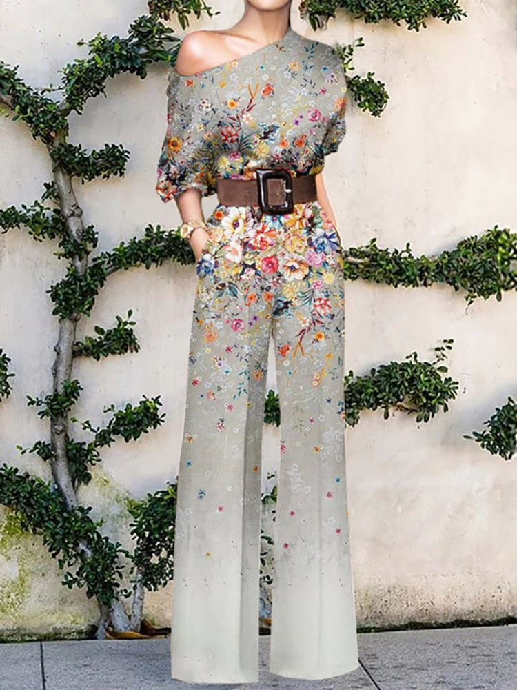 Heidi-Mode | Trägerloser Jumpsuit mit Blumenmuster - Image 7