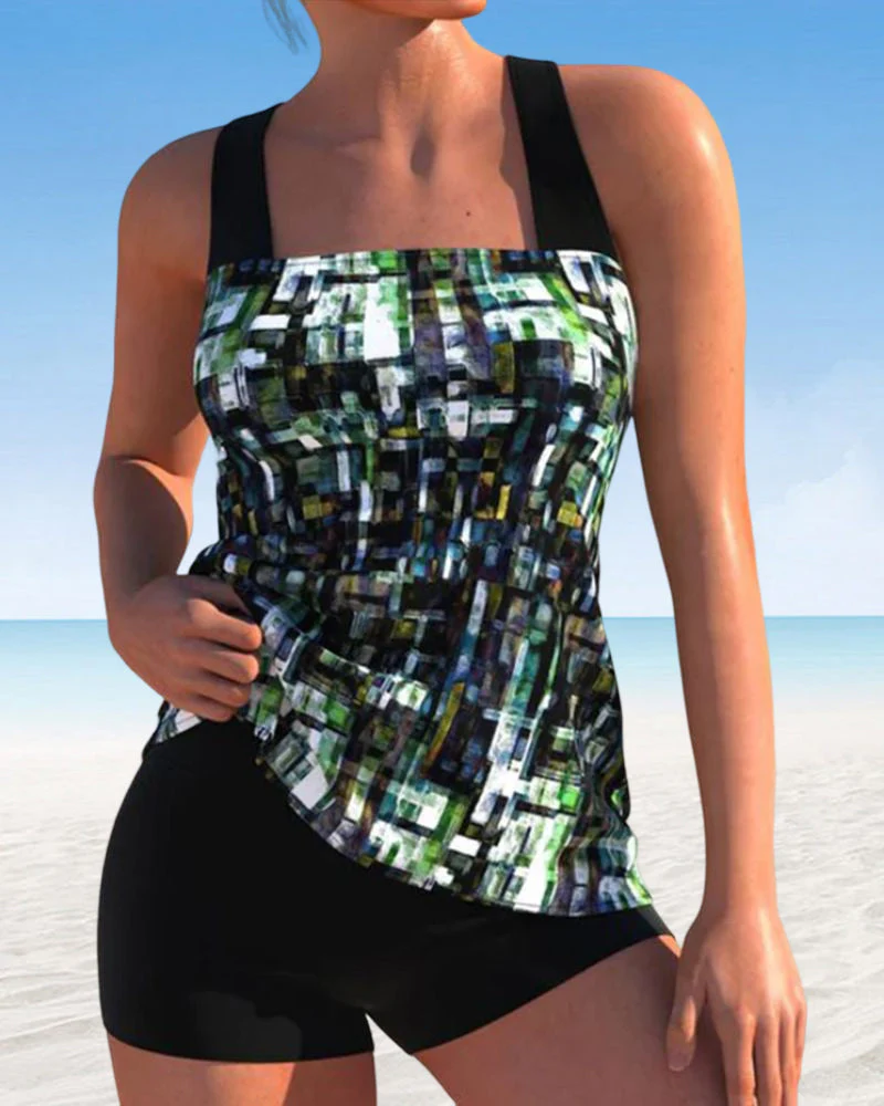 Heidi-Mode | Tankinis mit Eckigem Ausschnitt und Aufdruck - Image 2