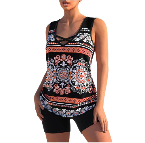 Heidi-Mode | Tankini-Set Sommerliches Tankini-Set mit Geometrischem V-Ausschnitt - Image 4