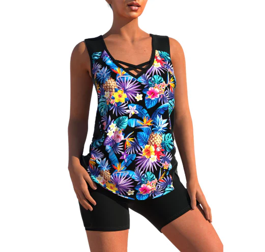 Heidi-Mode | Tankini-Set Sommerliches Tankini-Set mit Geometrischem V-Ausschnitt - Image 5