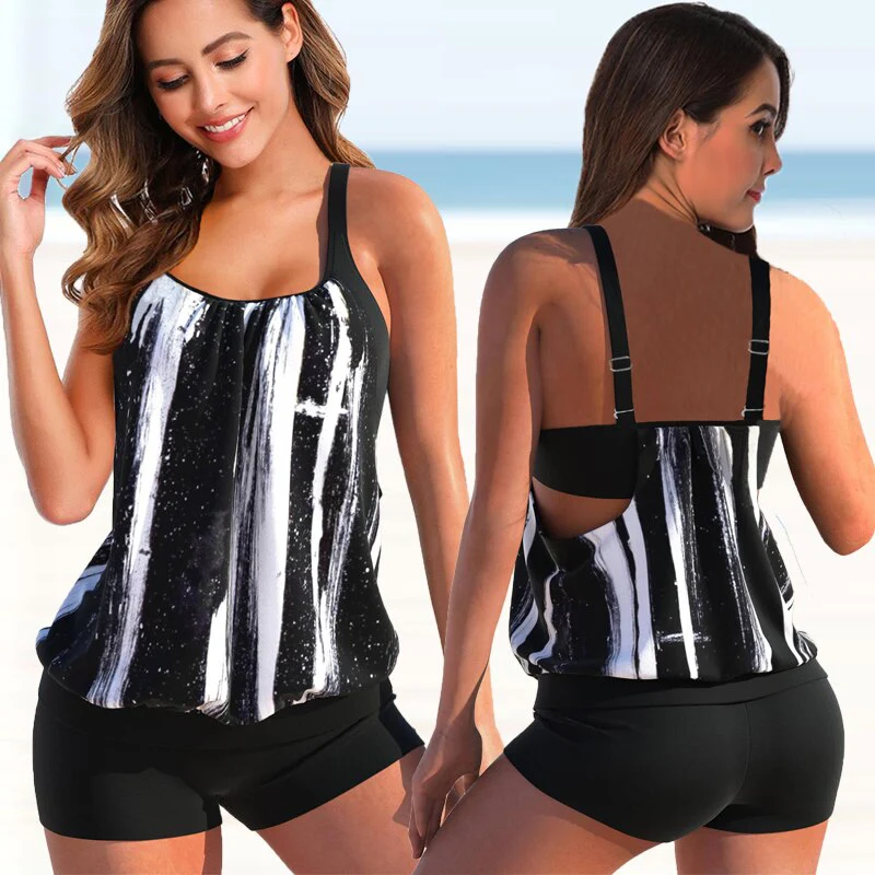 Heidi-Mode | Tankini-Set Sommerliches Zweifarbiges Tankini-Set - Image 3
