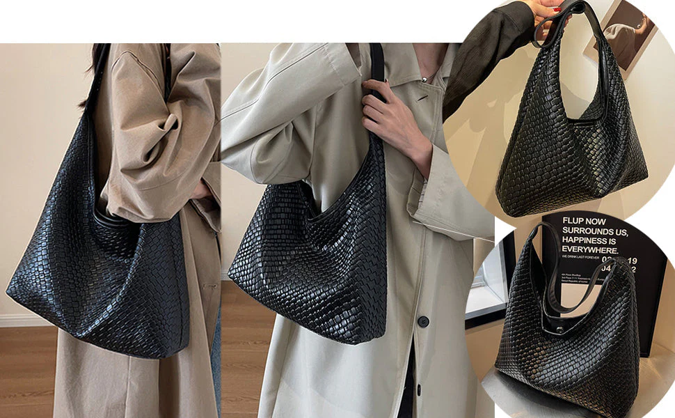 Heidi-Mode | Tasche Vegan Leder Alltag Gewebte Tasche Schultertasche - Image 6