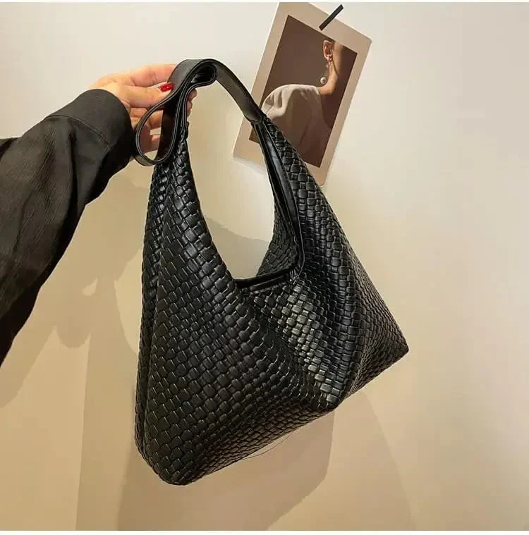 Heidi-Mode | Tasche Vegan Leder Alltag Gewebte Tasche Schultertasche - Image 9