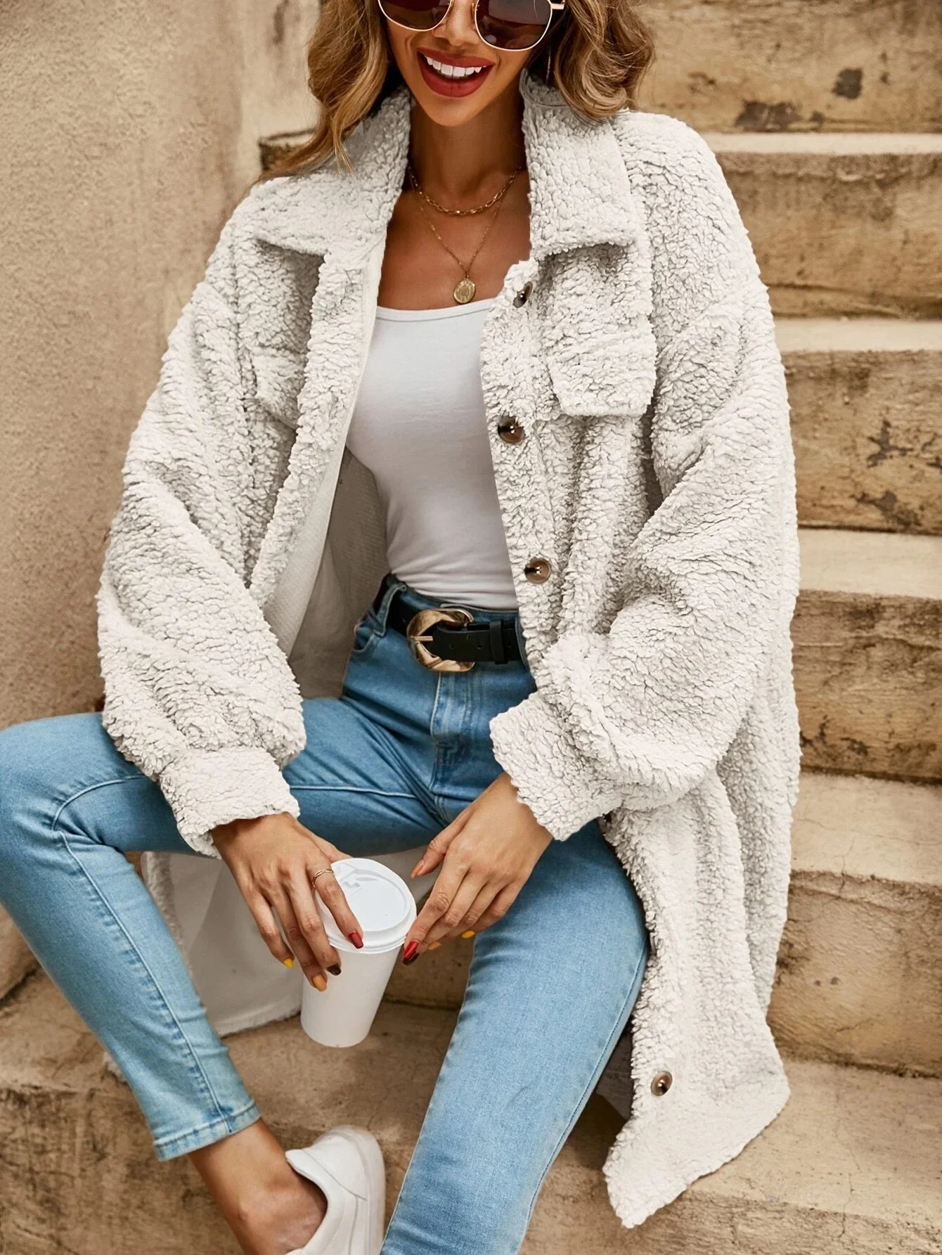 Heidi-Mode | Teddyjacke - Bequeme Lange Damenjacke - Image 12