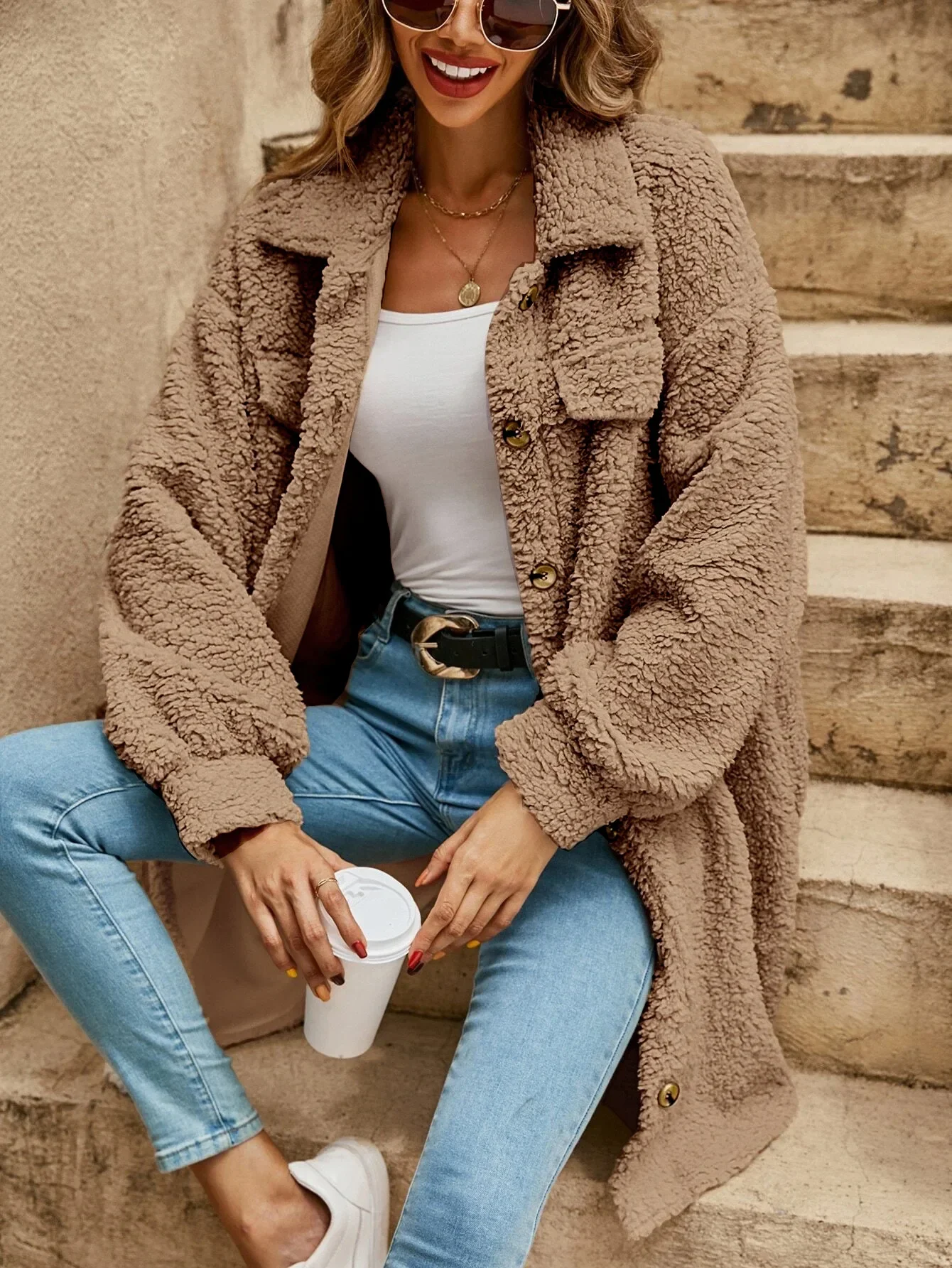 Heidi-Mode | Teddyjacke - Bequeme Lange Damenjacke - Image 13