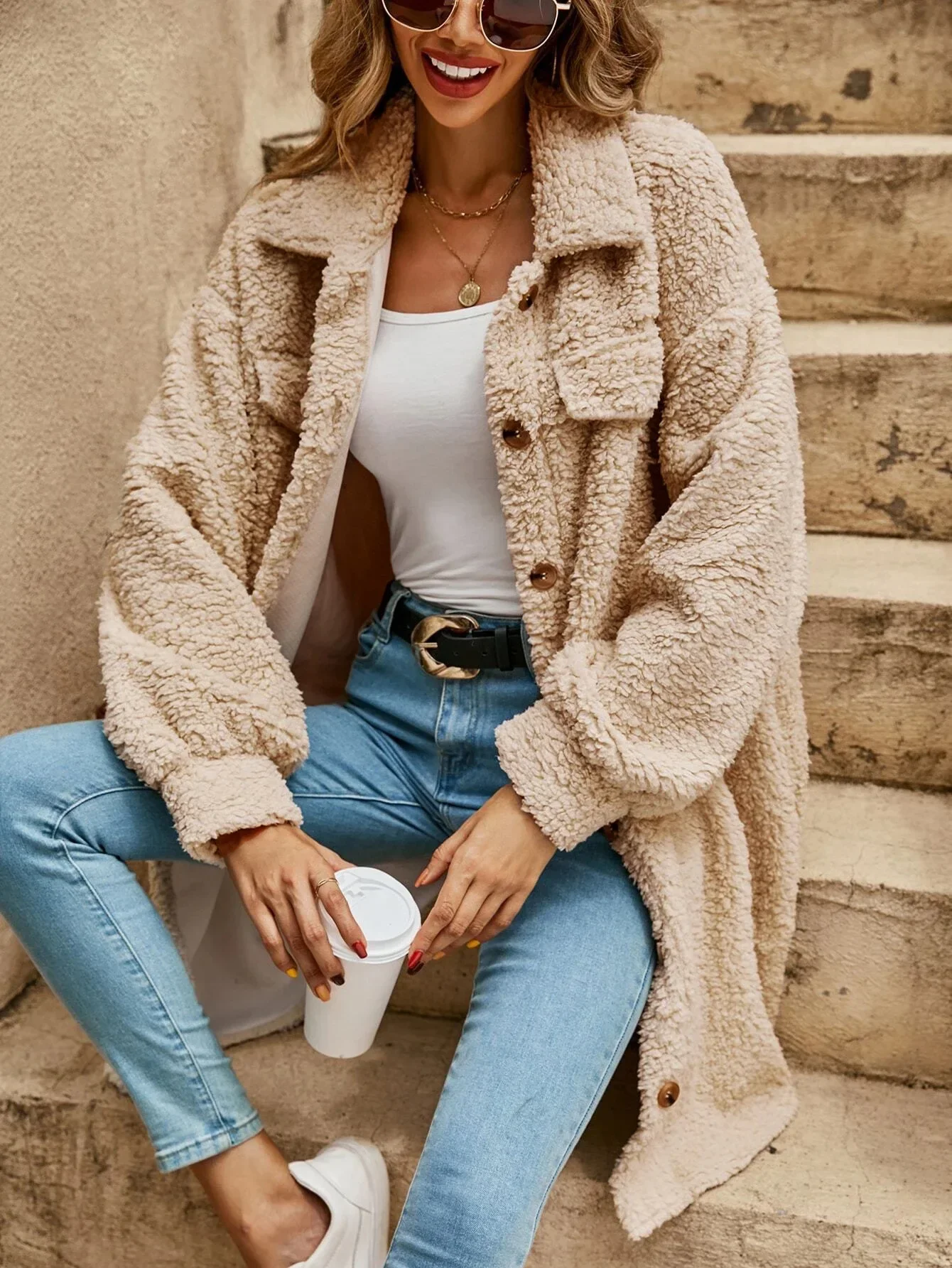 Heidi-Mode | Teddyjacke - Bequeme Lange Damenjacke - Image 14