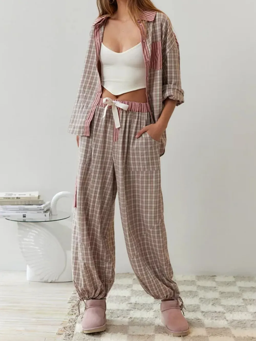 Heidi-Mode | Teilige Lässige Pyjama-Set - Entspannte Damen Schlafmode - Image 4