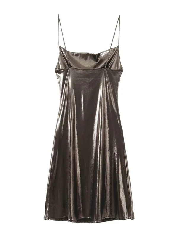 Heidi-Mode | Tiefer Rückenausschnitt Metallisches Straps Kleid - Image 9