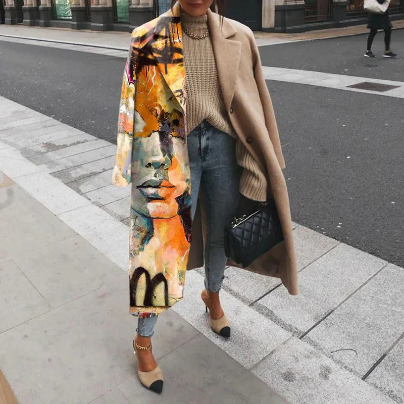Heidi-Mode | Trenchcoat Damen Lang Übergröße Jacke - Image 4