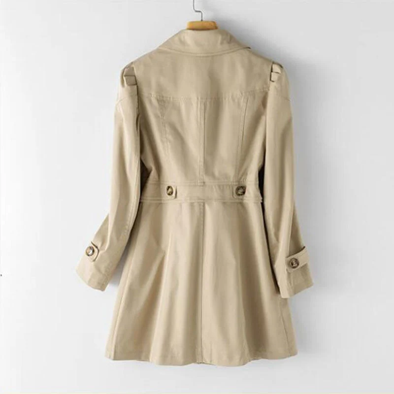 Heidi-Mode | Einreihiger Mittellanger Trenchcoat für Frauen