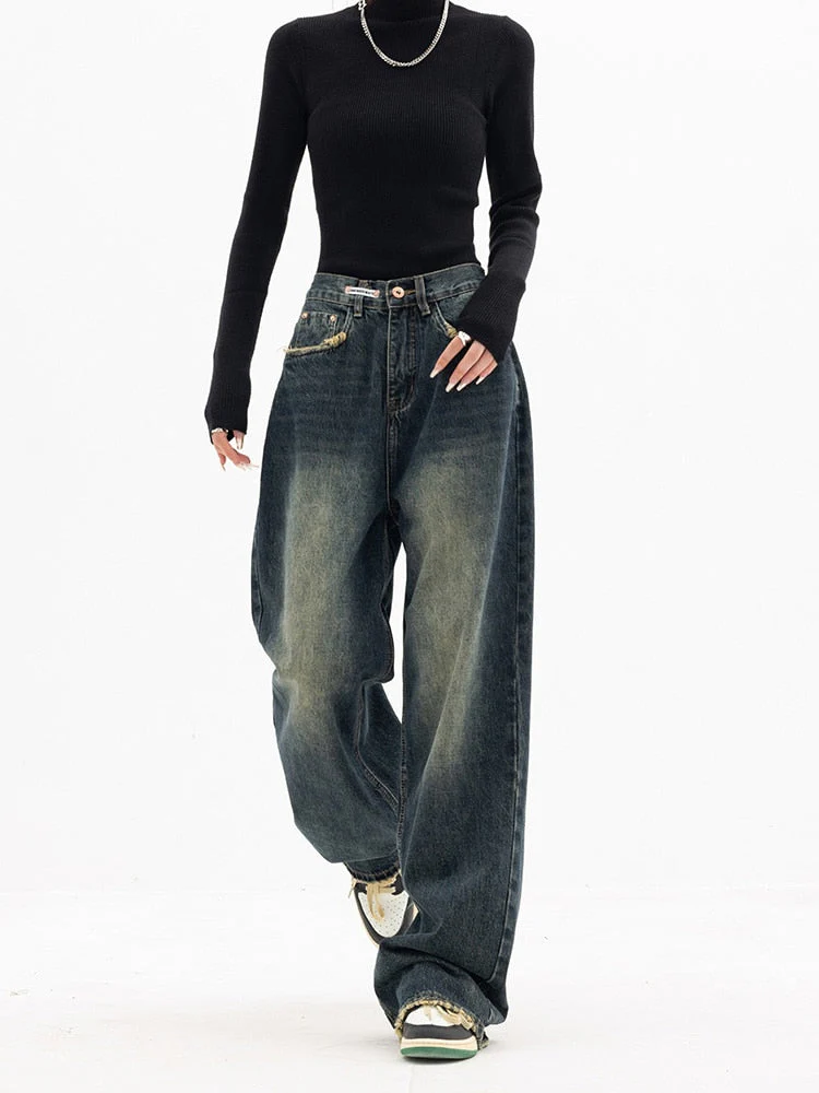 Heidi-Mode | Trendy Baggy Wide Leg Jeans Damen Jeans mit Hoher Taille Lässige Streetwear - Image 2