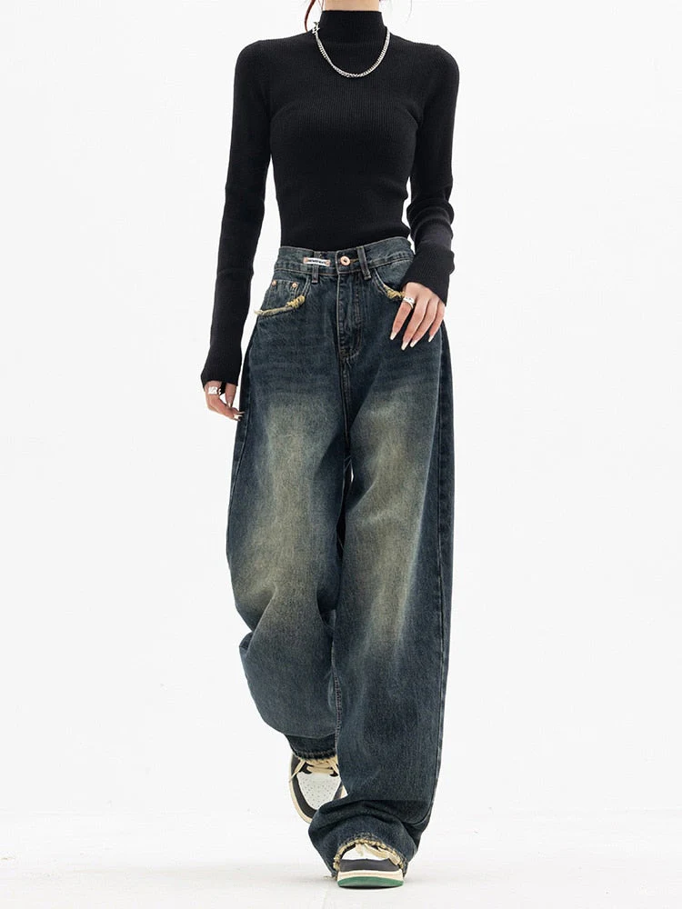 Heidi-Mode | Trendy Baggy Wide Leg Jeans Damen Jeans mit Hoher Taille Lässige Streetwear - Image 5