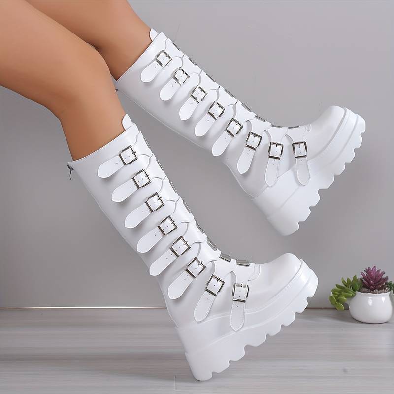 Heidi-Mode | Trendy Stiefel Auf Plattform mit Schnallen - Image 7
