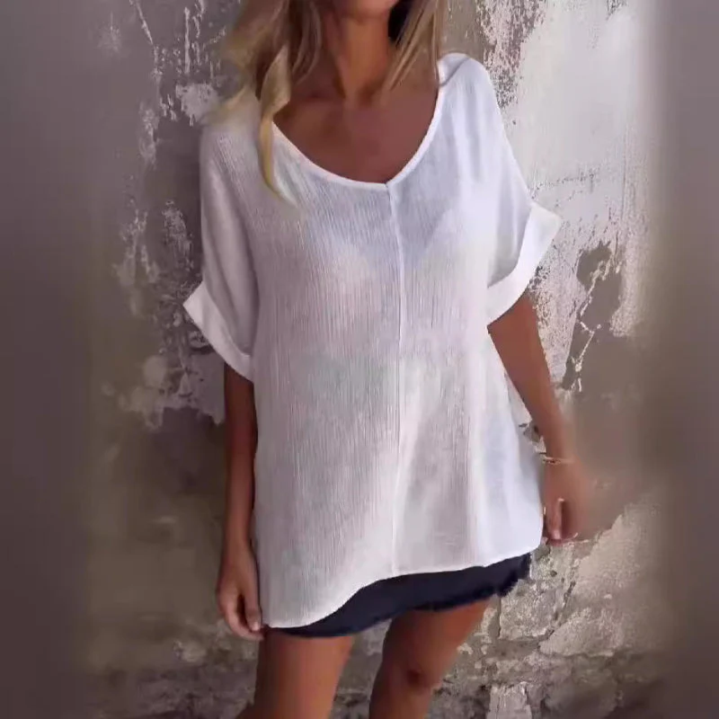 Heidi-Mode | T-Shirt mit Übergroßem V-Ausschnitt für Damen - Image 3