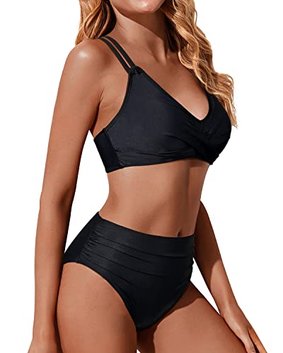 Heidi-Mode | Twist Front Hohe Taille Bikini Satz Zweiteilige Badeanzüge Push Up Wickel Badeanzüge - Image 2