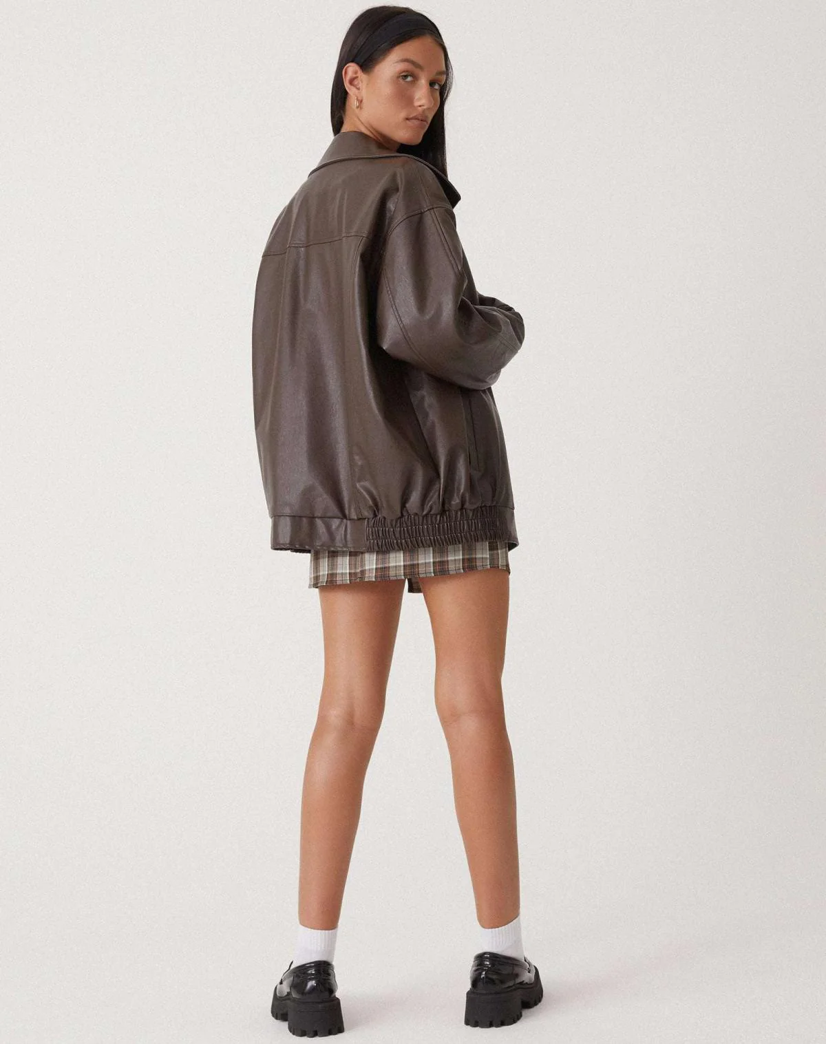 Heidi-Mode | Übergroße Jacke Kunstleder Reißverschluss Kunstlederjacke Damenjacken - Image 5