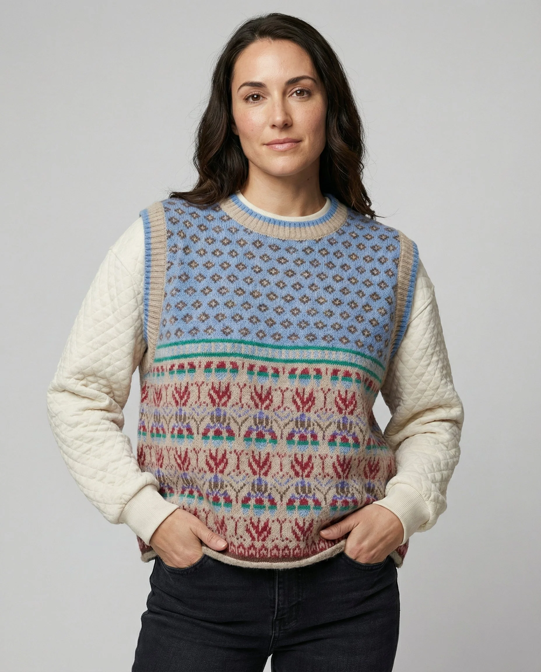 Heidi-Mode | Übergroße Print-Wollstrickweste - Image 2