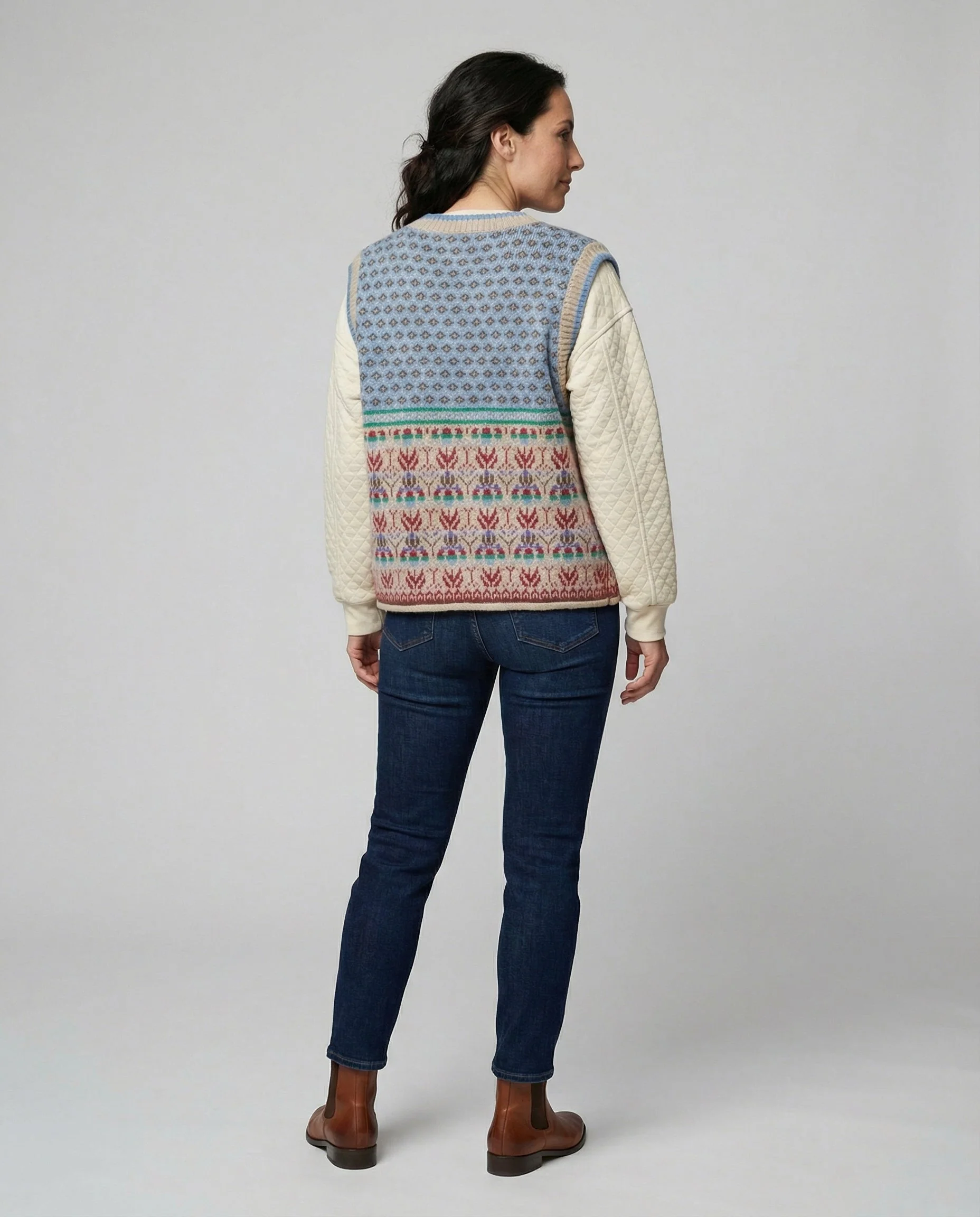 Heidi-Mode | Übergroße Print-Wollstrickweste - Image 3