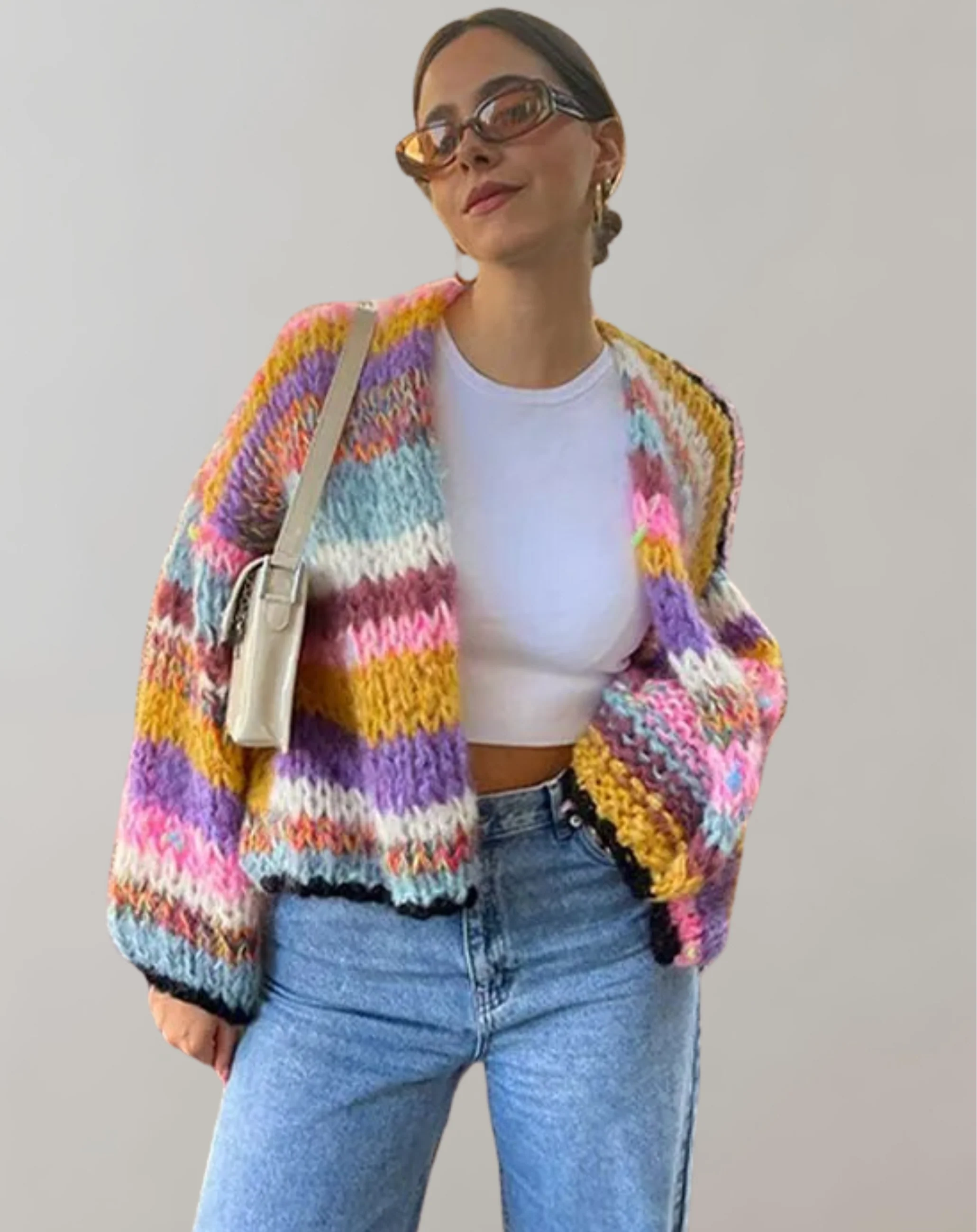 Heidi-Mode | Übergroße und Bunte Strickjacke - Image 3