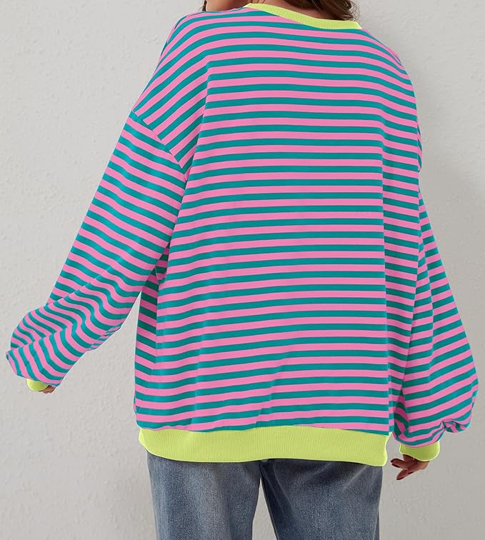 Heidi-Mode | Übergroßer und Gestreifter Pullover für Damen - Image 2