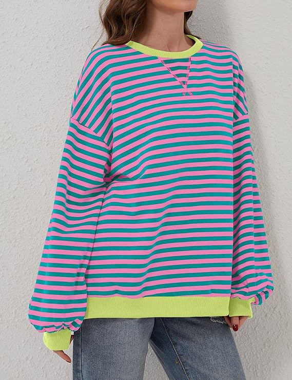 Heidi-Mode | Übergroßer und Gestreifter Pullover für Damen - Image 4