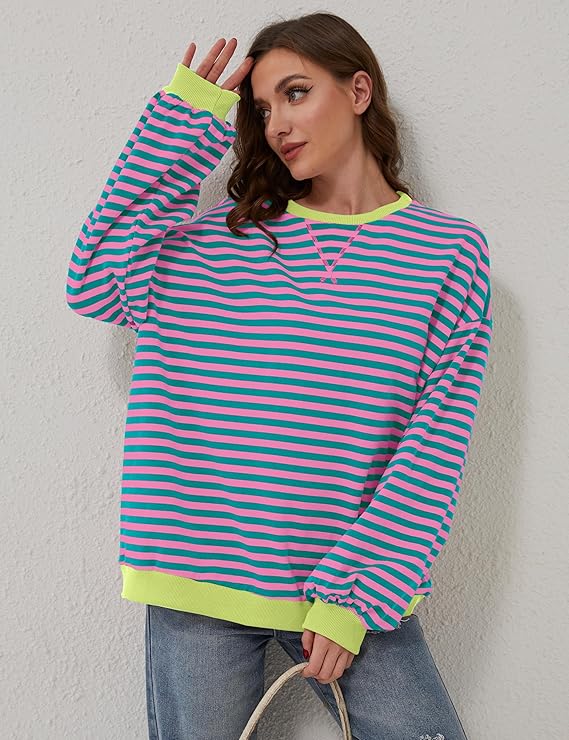 Heidi-Mode | Übergroßer und Gestreifter Pullover für Damen - Image 5
