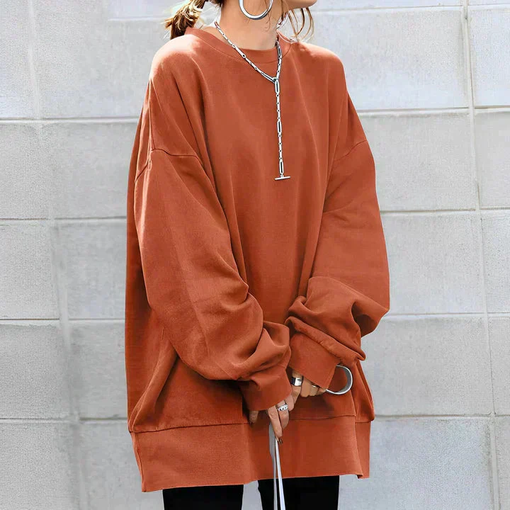 Heidi-Mode | Übergroßes Pullover Frauen Langarm Baggy Pullover mit Lockerer Passform - Image 4