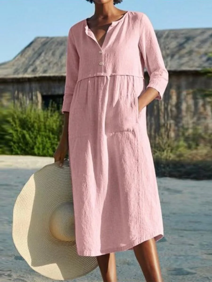 Heidi-Mode | und Leinen Kleid mit Halbarm - Image 2