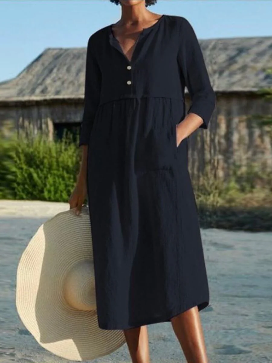 Heidi-Mode | und Leinen Kleid mit Halbarm - Image 3