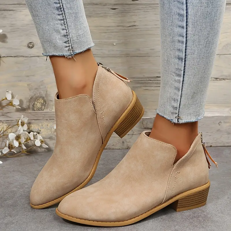 Heidi-Mode | V-Ausschnitt Chic Dicke Absatzstiefel für Damen - Image 10