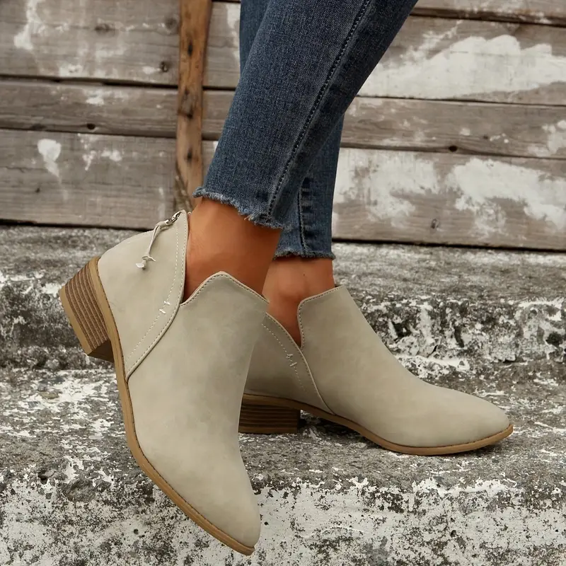 Heidi-Mode | V-Ausschnitt Chic Dicke Absatzstiefel für Damen - Image 2