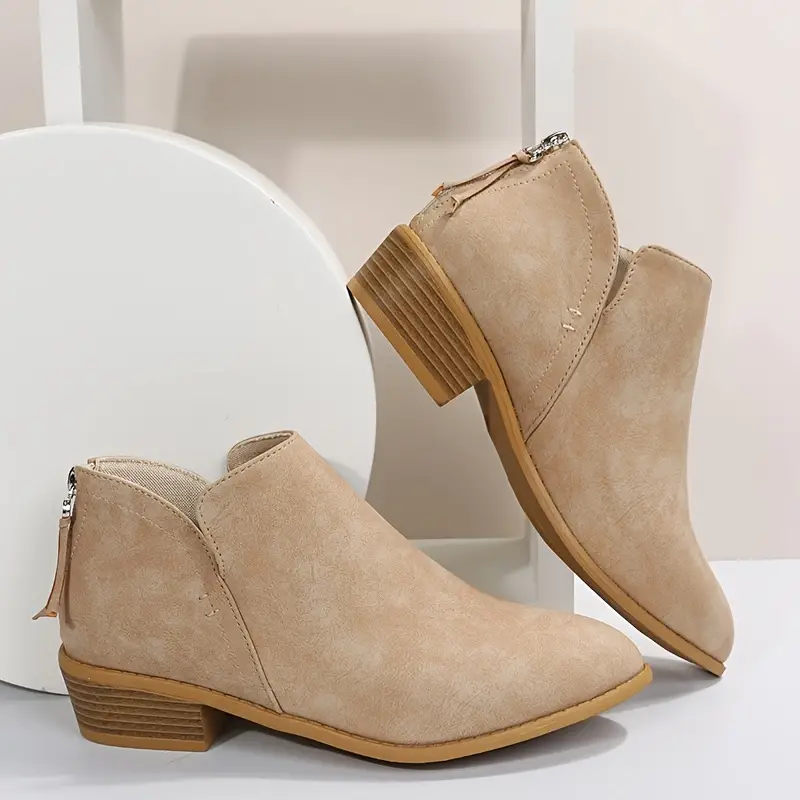 Heidi-Mode | V-Ausschnitt Chic Dicke Absatzstiefel für Damen - Image 3